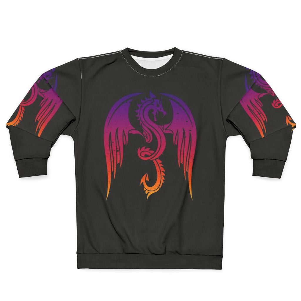 Mythical dragon silhouette design on a sweatshirt