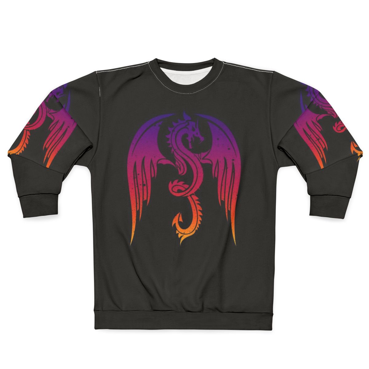 Mythical dragon silhouette design on a sweatshirt