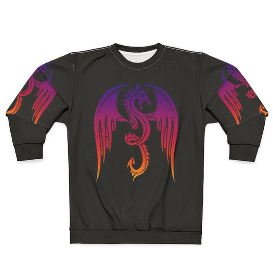 Mythical dragon silhouette design on a sweatshirt