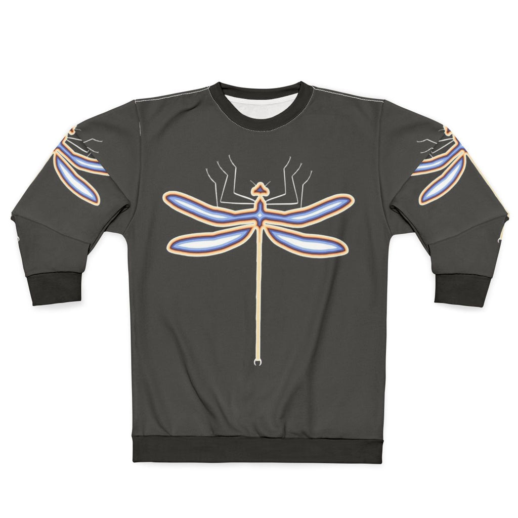 Dragonfly Legendary Animals Sweatshirt with Colorful Abstract Design