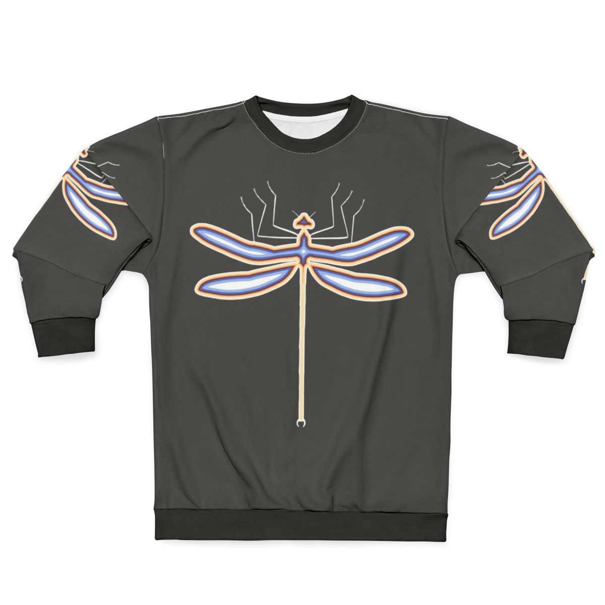 Dragonfly Legendary Animals Sweatshirt with Colorful Abstract Design
