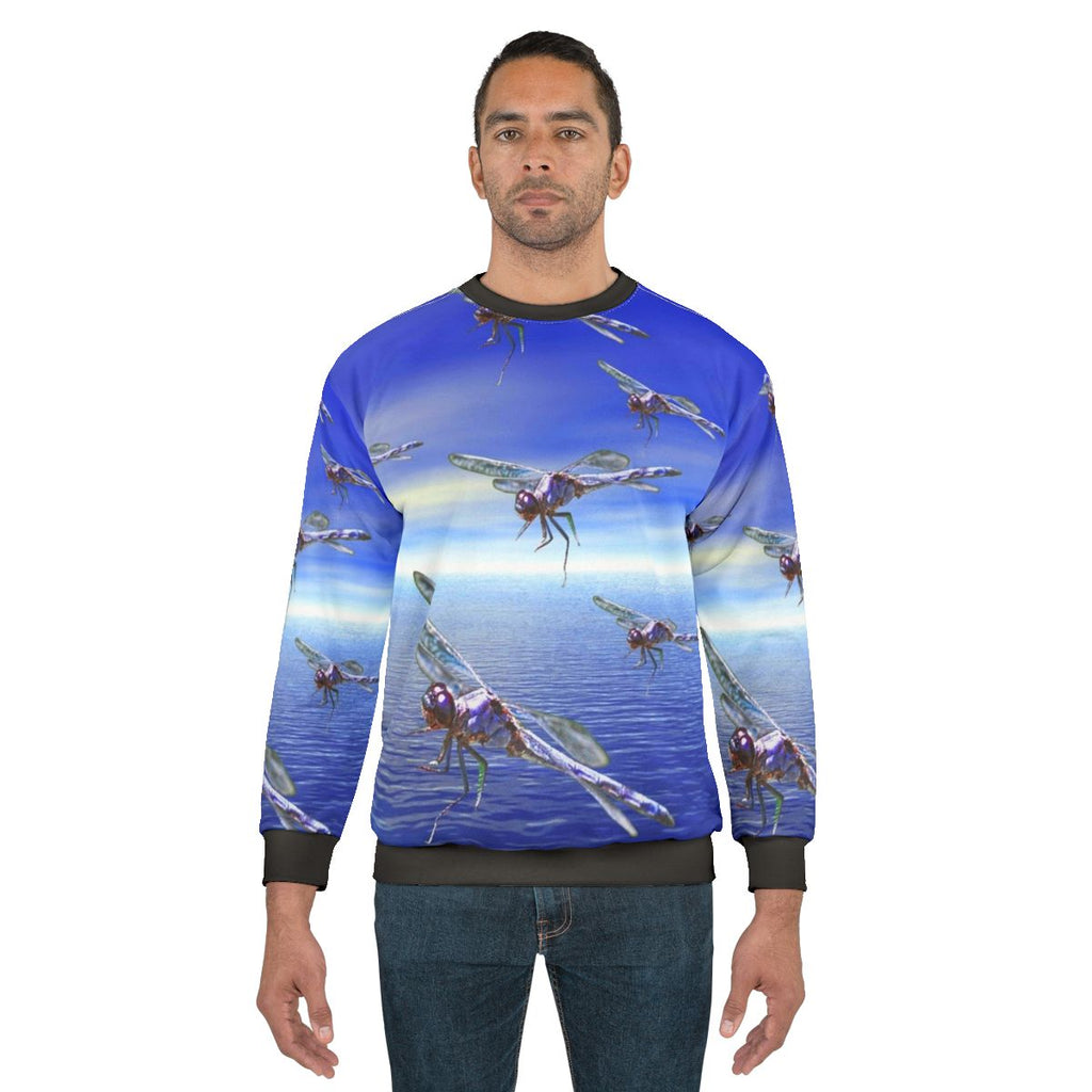 Dragonfly sweatshirt with fantasy inspired abstract design