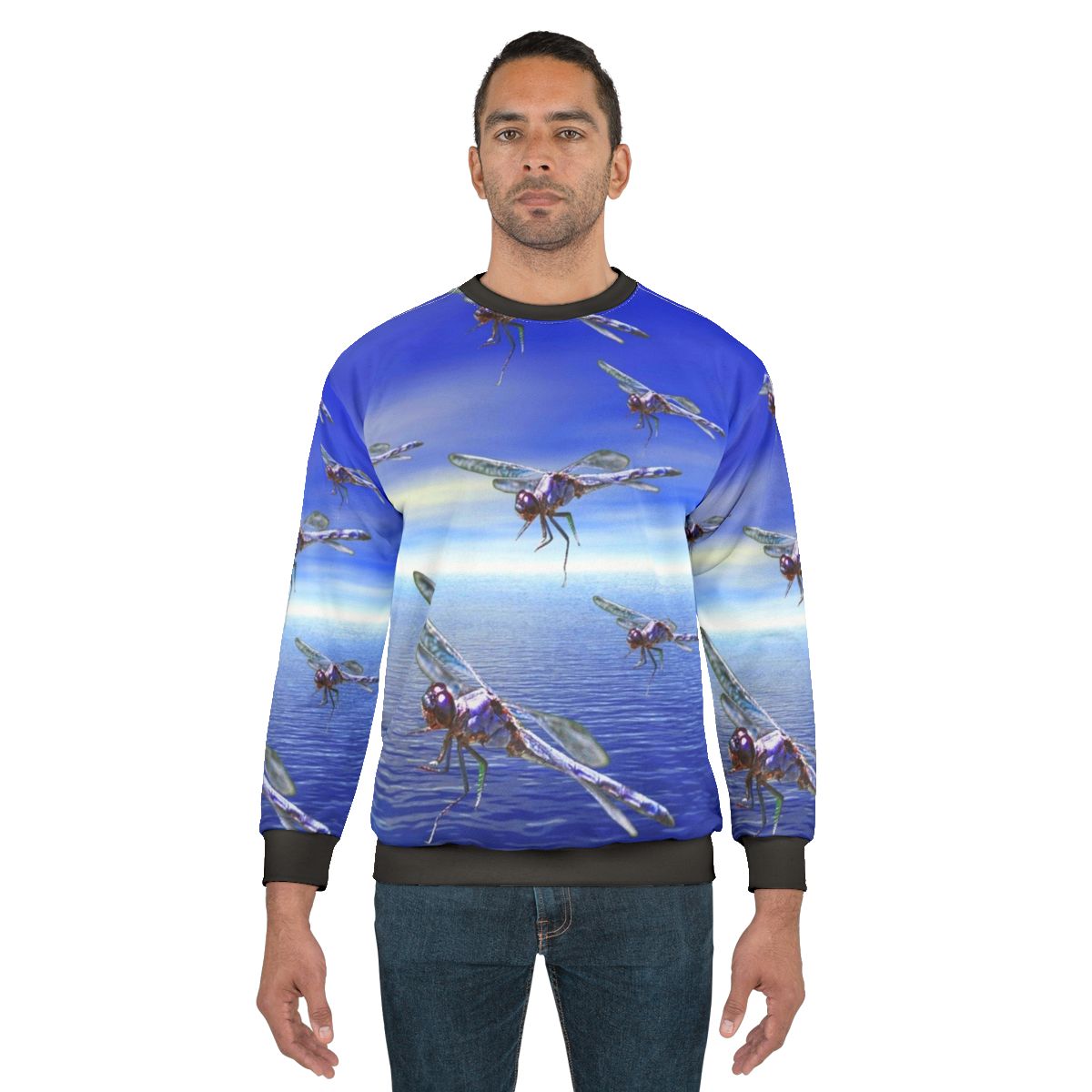 Dragonfly sweatshirt with fantasy inspired abstract design