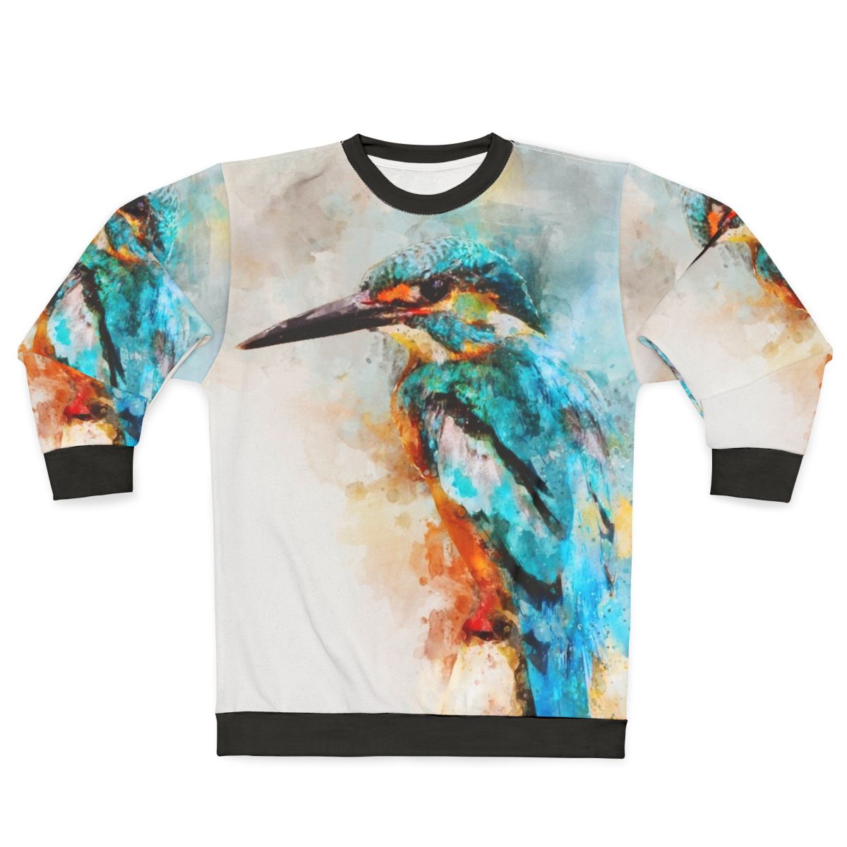 Watercolor Kingfisher Bird Sweatshirt