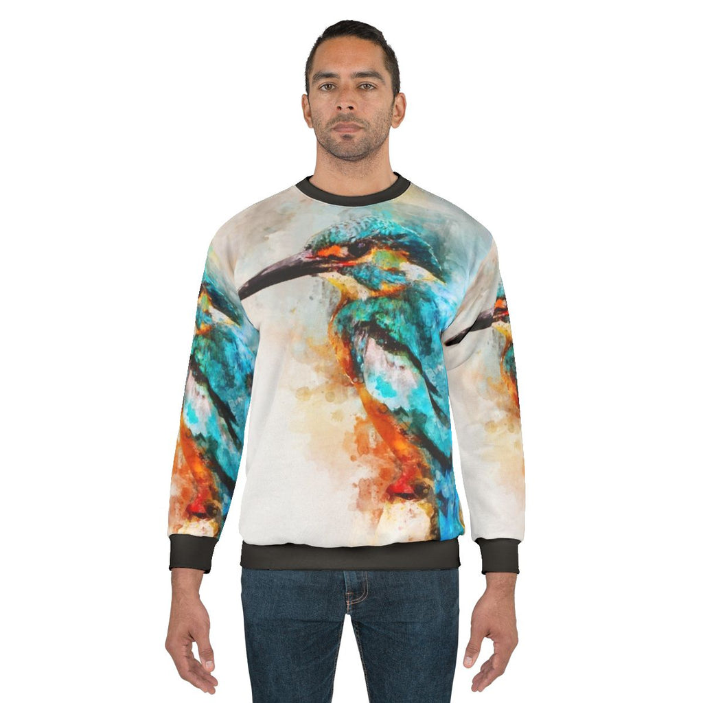 Watercolor Kingfisher Bird Sweatshirt