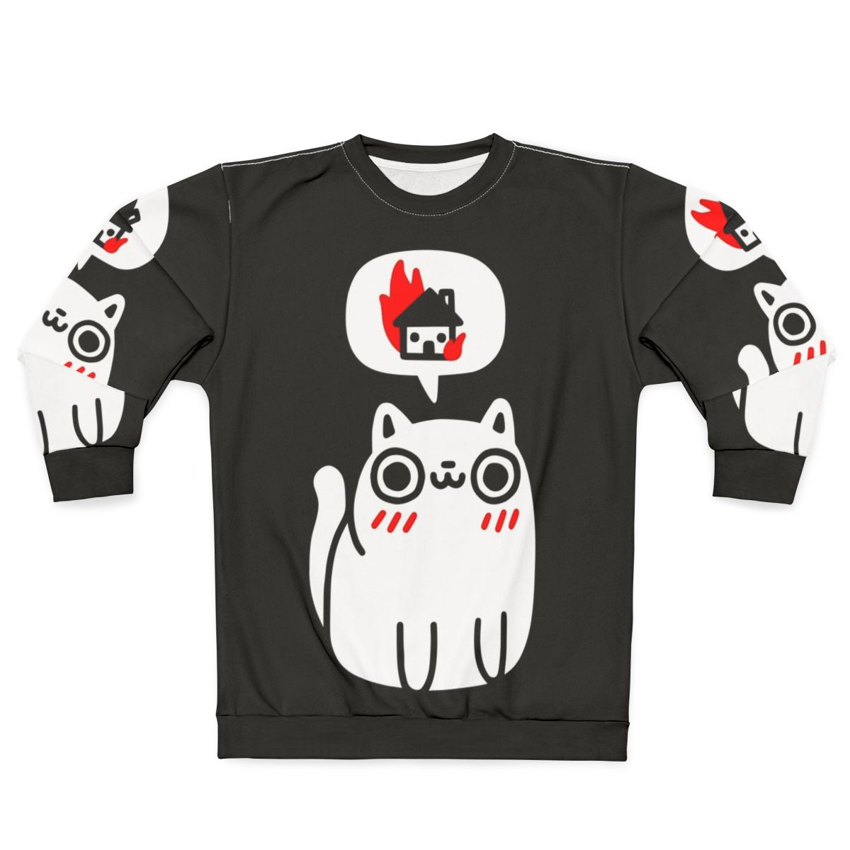 Dreaming of Destruction Sweatshirt featuring a cute and mischievous cat