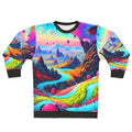 Dreamscape Sweatshirt with Psychedelic, Neon, and Trippy Urban Landscape Design