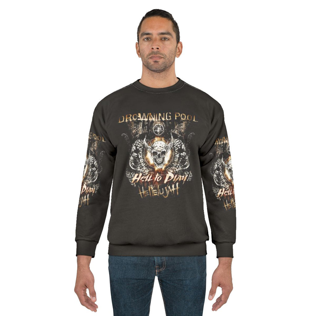 Drowning Pool band sweatshirt with logo and water theme