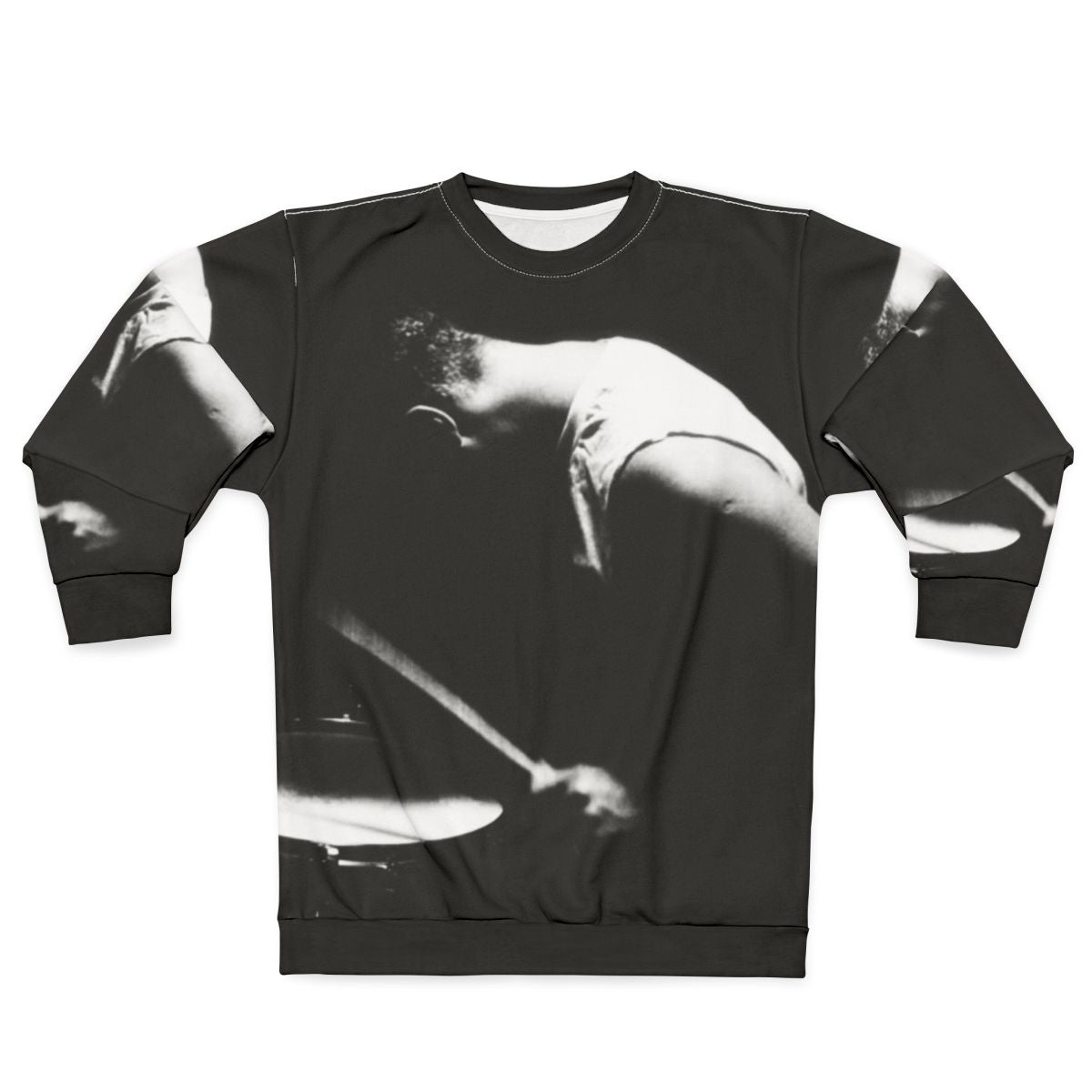 Drummer Sweatshirt with U2 Silhouette Design