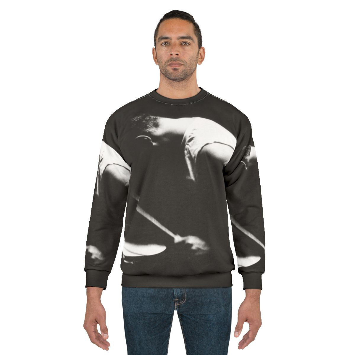 Drummer Sweatshirt with U2 Silhouette Design