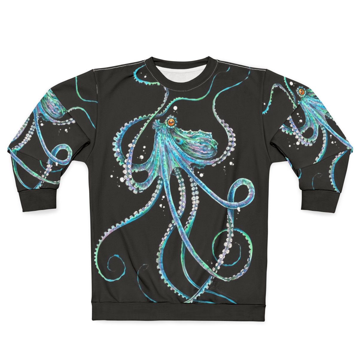 Drunk octopus sweatshirt with underwater cephalopod design