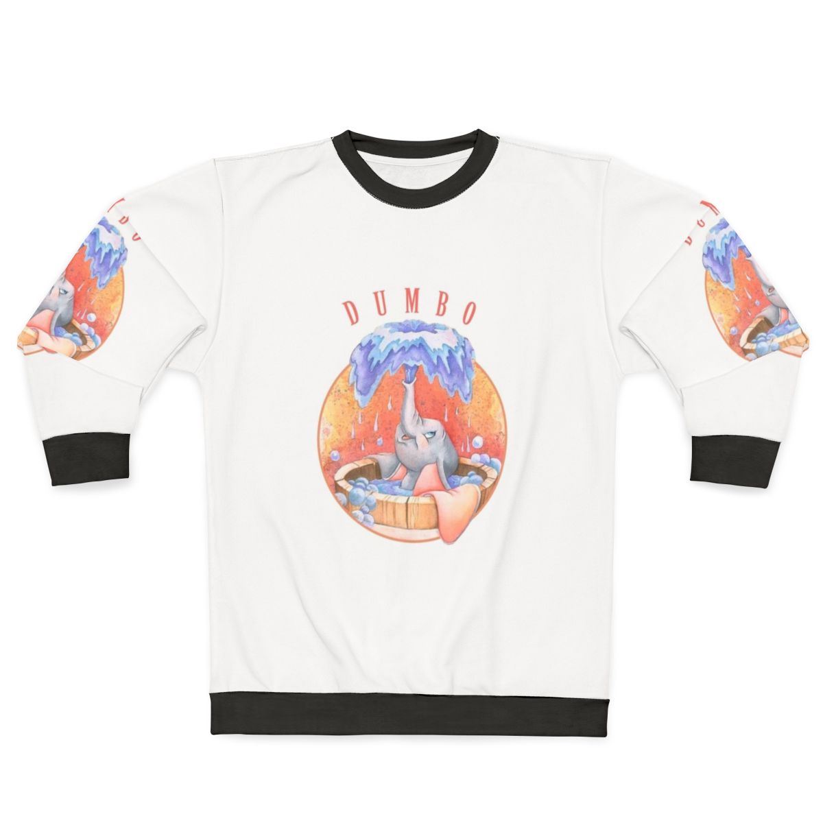 Dumbo Shower Kids Sweatshirt - Cute Pastel Elephant Cartoon Design