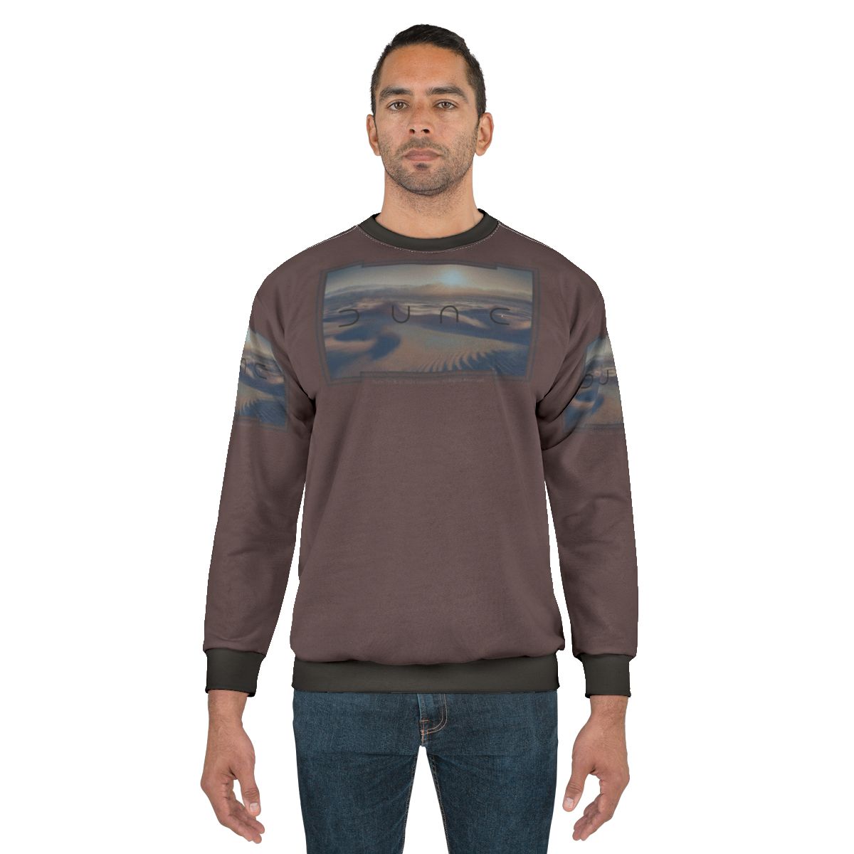 Dune movie inspired sweatshirt with cinematic desert planet design