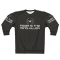 Dune sweatshirt featuring "Fear Is The Mind Killer" quote and sandworm graphics