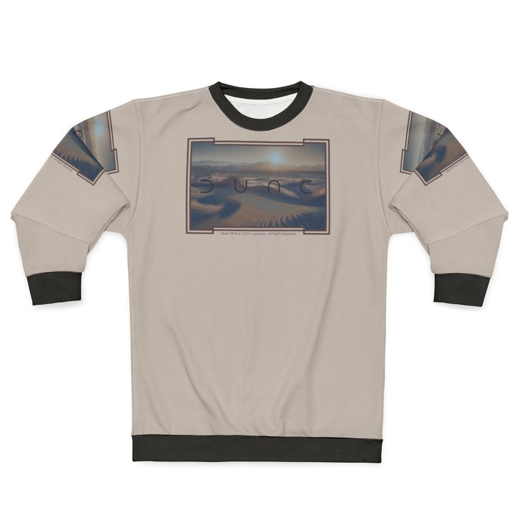 Dune-inspired desert planet sweatshirt with two moons