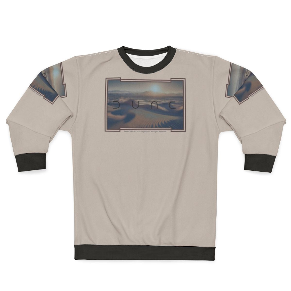 Dune-inspired desert planet sweatshirt with two moons