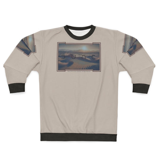 Dune-inspired desert planet sweatshirt with two moons