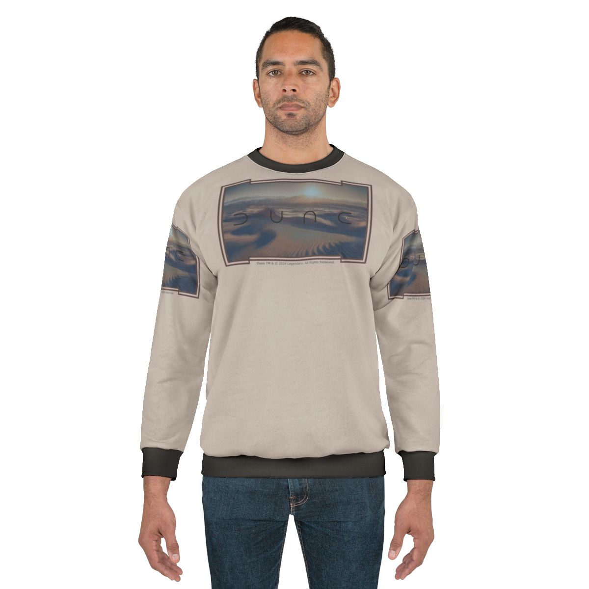 Dune-inspired desert planet sweatshirt with two moons