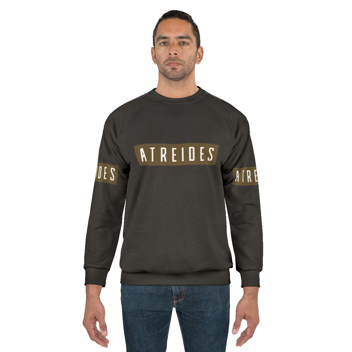Dune House Atreides Olive Green Sweatshirt with Horizontal Banner Design