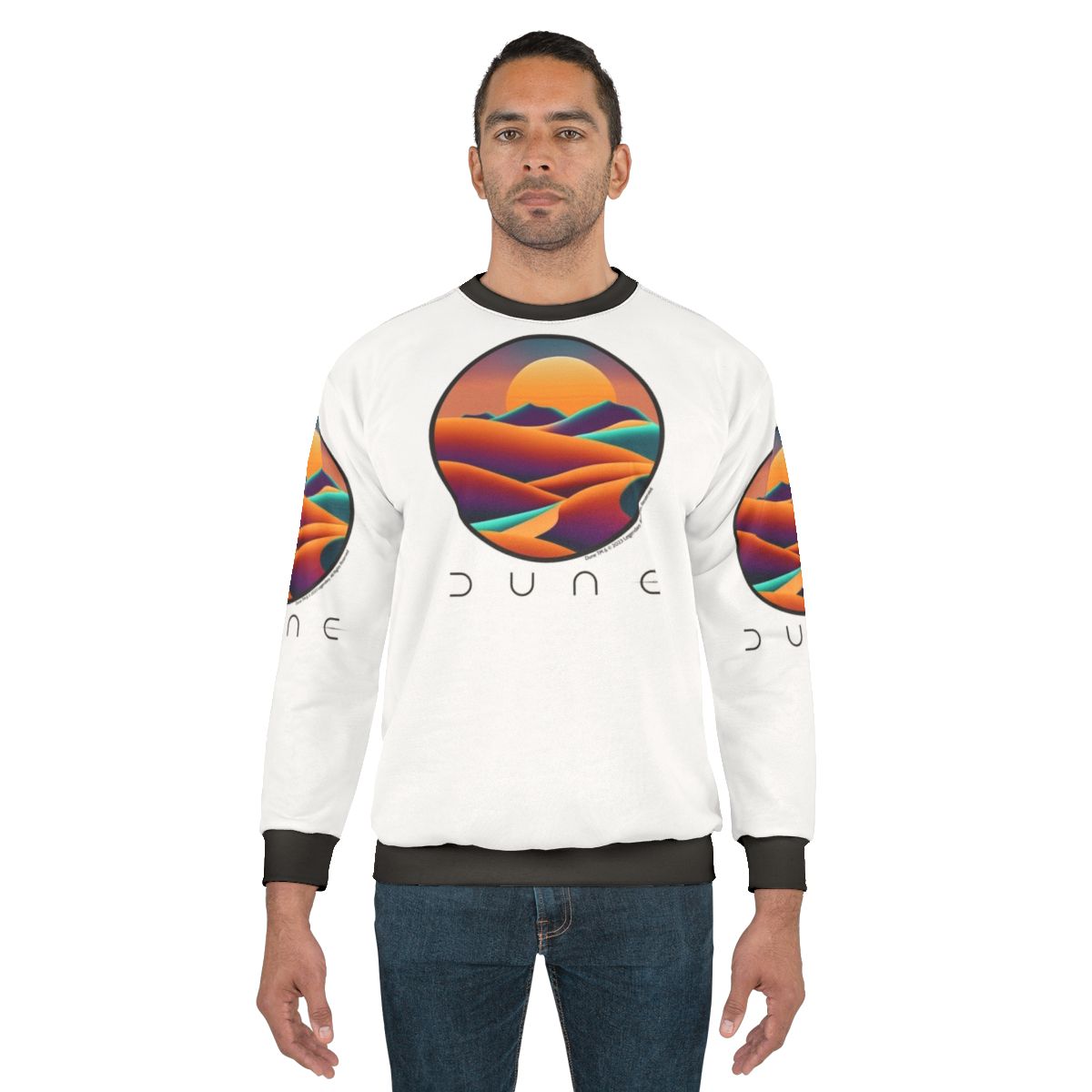 Dune landscape inspired sweatshirt with desert scenery