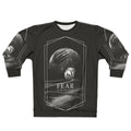Dune sci-fi movie inspired sweatshirt with "Fear is the Mind Killer" quote