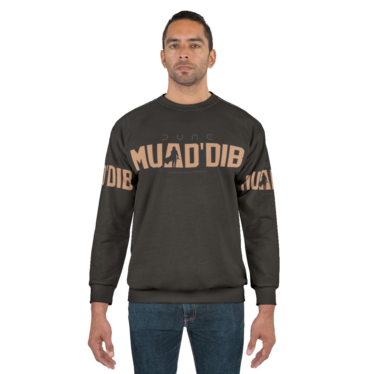 Dune Muad'Dib Sweatshirt featuring the logo and symbols from the science fiction movie