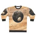 Dune-inspired cinematic sweatshirt featuring planet and moon designs