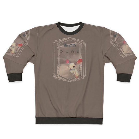 Dune-inspired sci-fi sweatshirt with desert sand mouse design