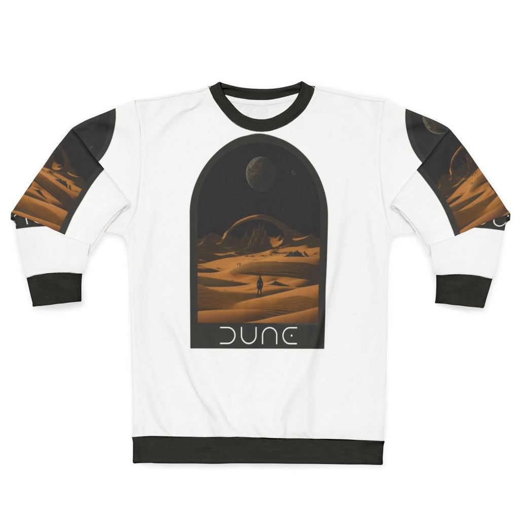 Dune-inspired sweatshirt with desert landscape design
