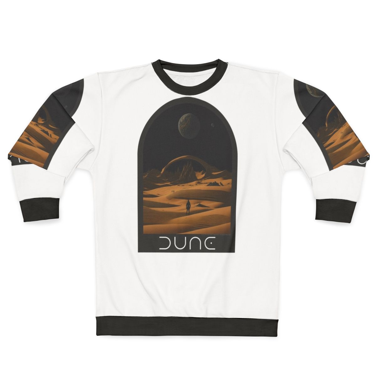 Dune-inspired sweatshirt with desert landscape design