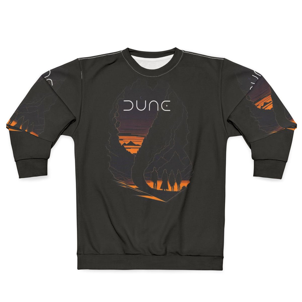 Dune movie-inspired desert landscape sci-fi sweatshirt