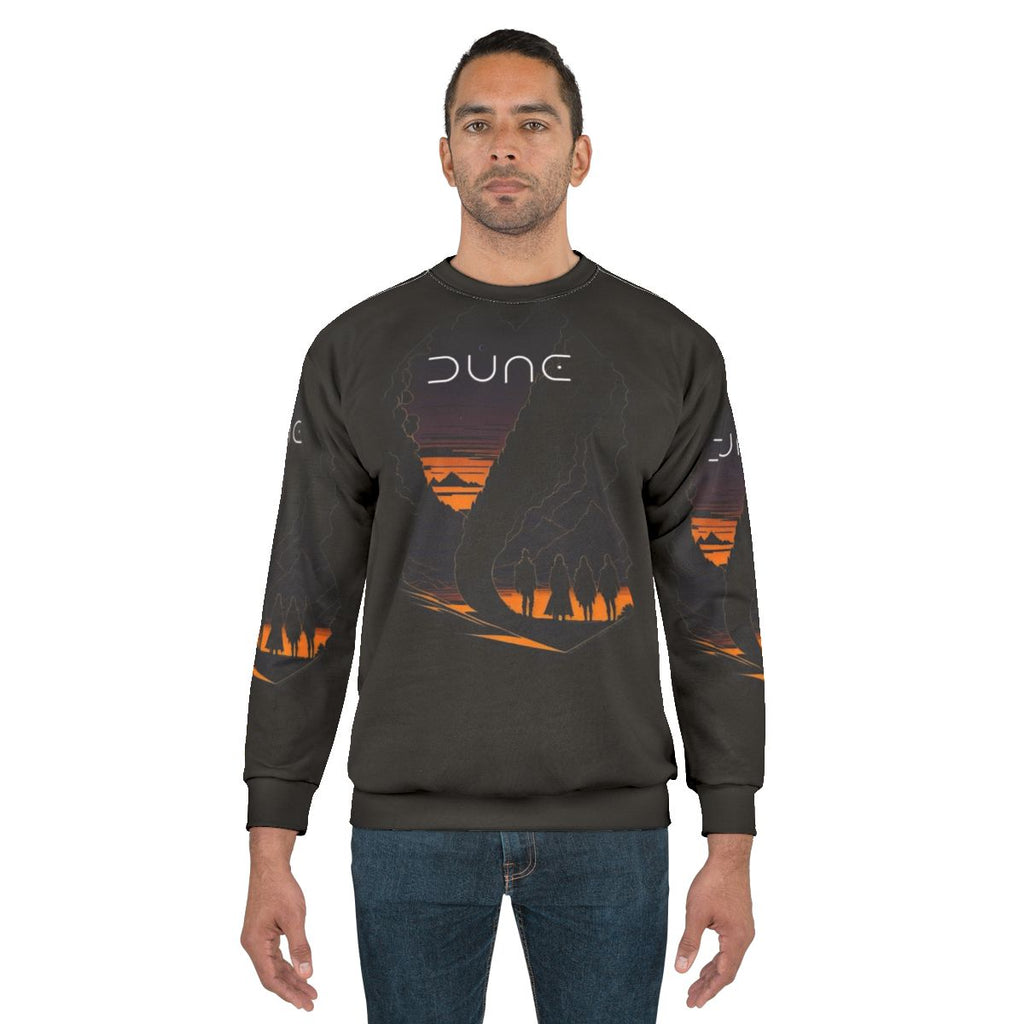 Dune movie-inspired desert landscape sci-fi sweatshirt