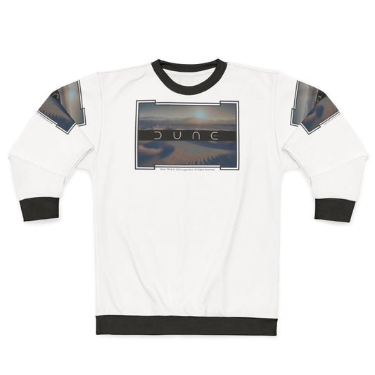 Dune movie inspired unisex sweatshirt with white background