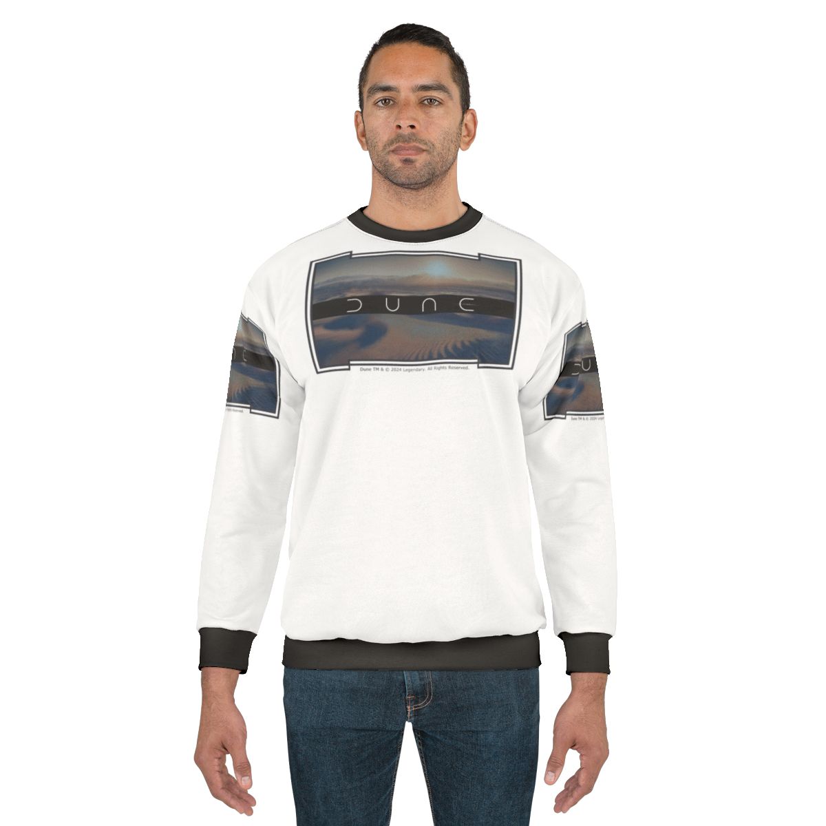 Dune movie inspired unisex sweatshirt with white background