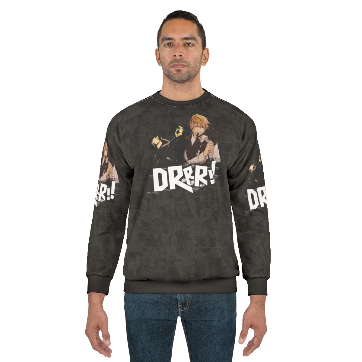 Durarara Anime Sweatshirt featuring characters Celty, Izaya, and Shizuo