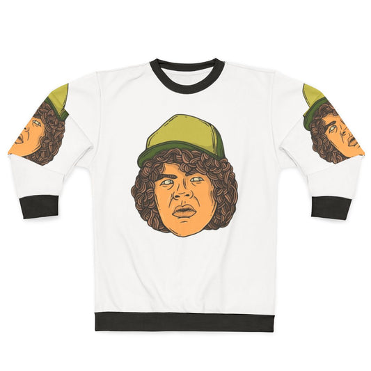 Dustin Henderson from Stranger Things wearing a sweatshirt