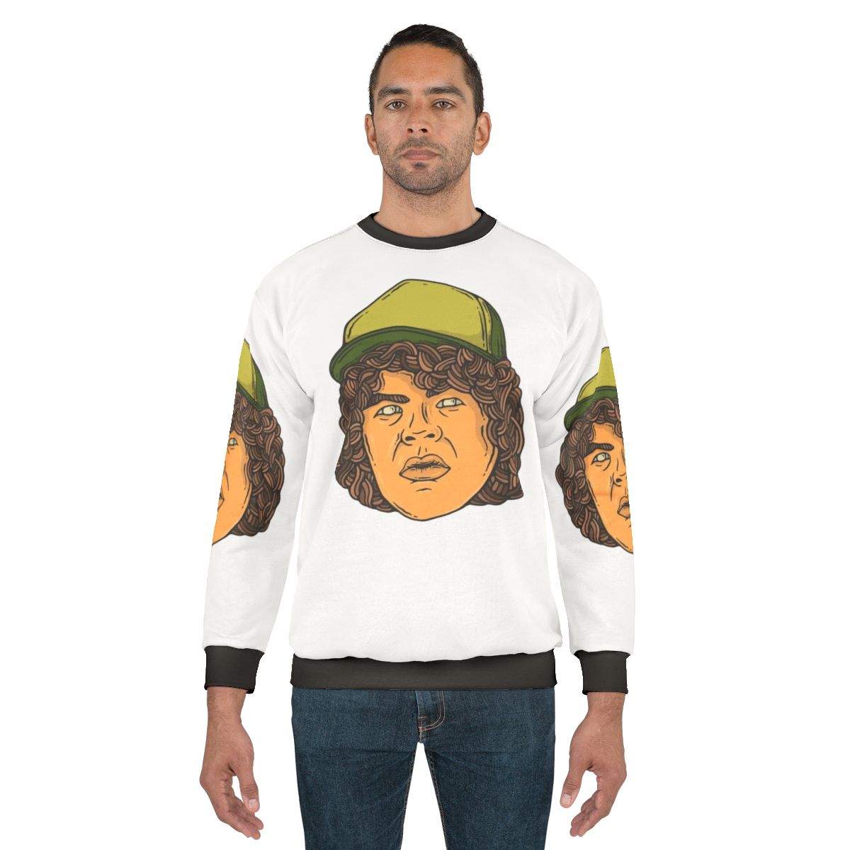 Dustin Henderson from Stranger Things wearing a sweatshirt