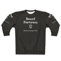 Dwarf Fortress themed sweatshirt with retro ASCII art