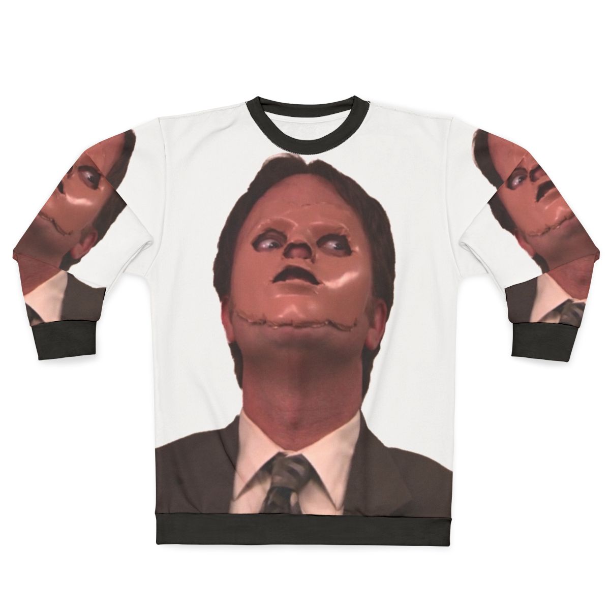 Creepy Dwight Schrute skin mask sweatshirt from The Office