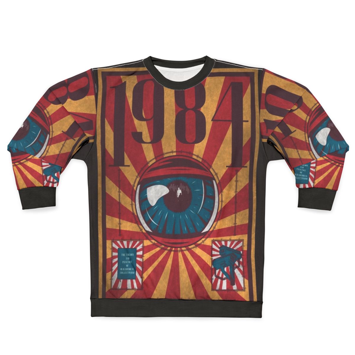 Dystopian 1984 Sweatshirt with Big Brother and Oligarchic Collectivism Design