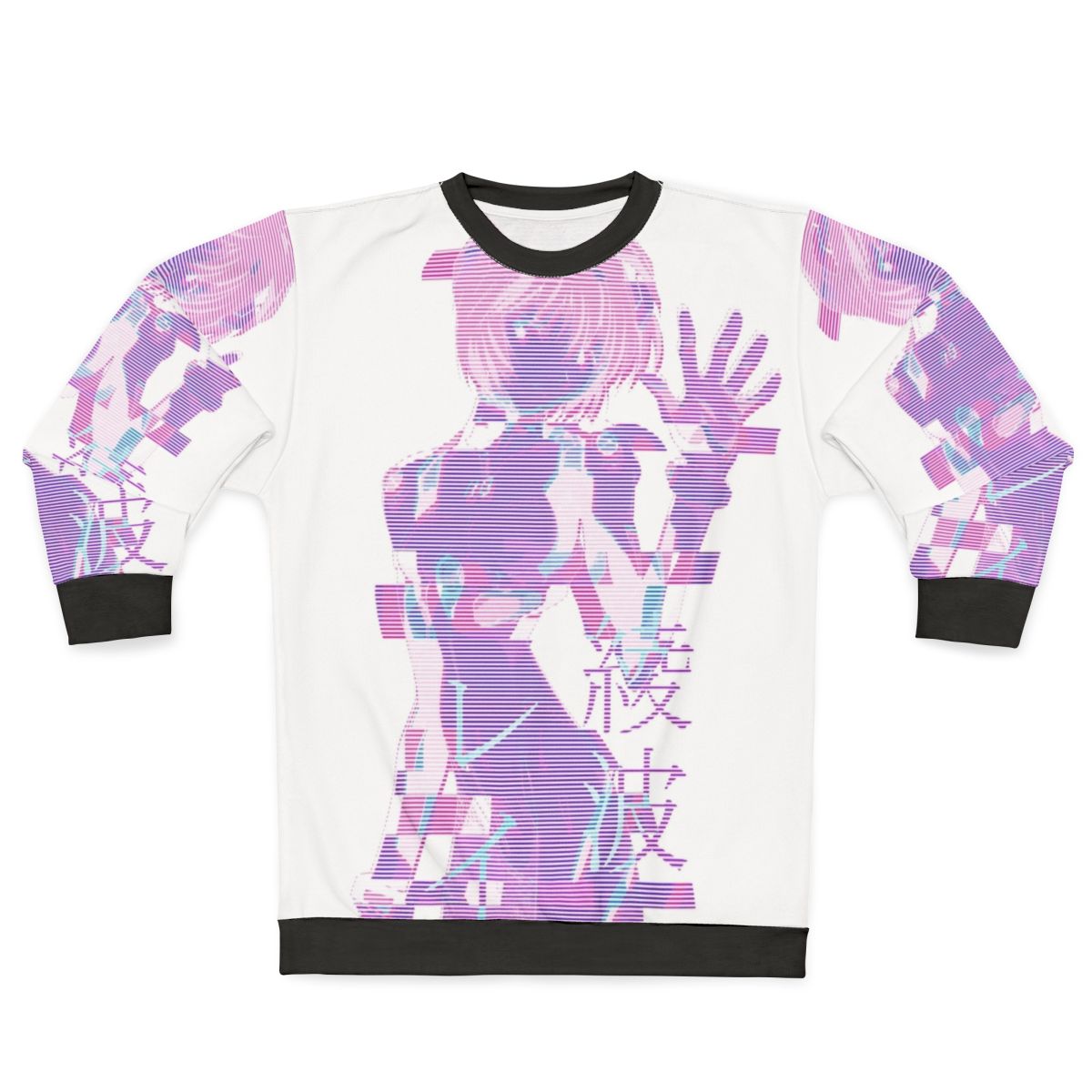 Neon Genesis Evangelion Rei Ayanami White Glitch Sweatshirt
