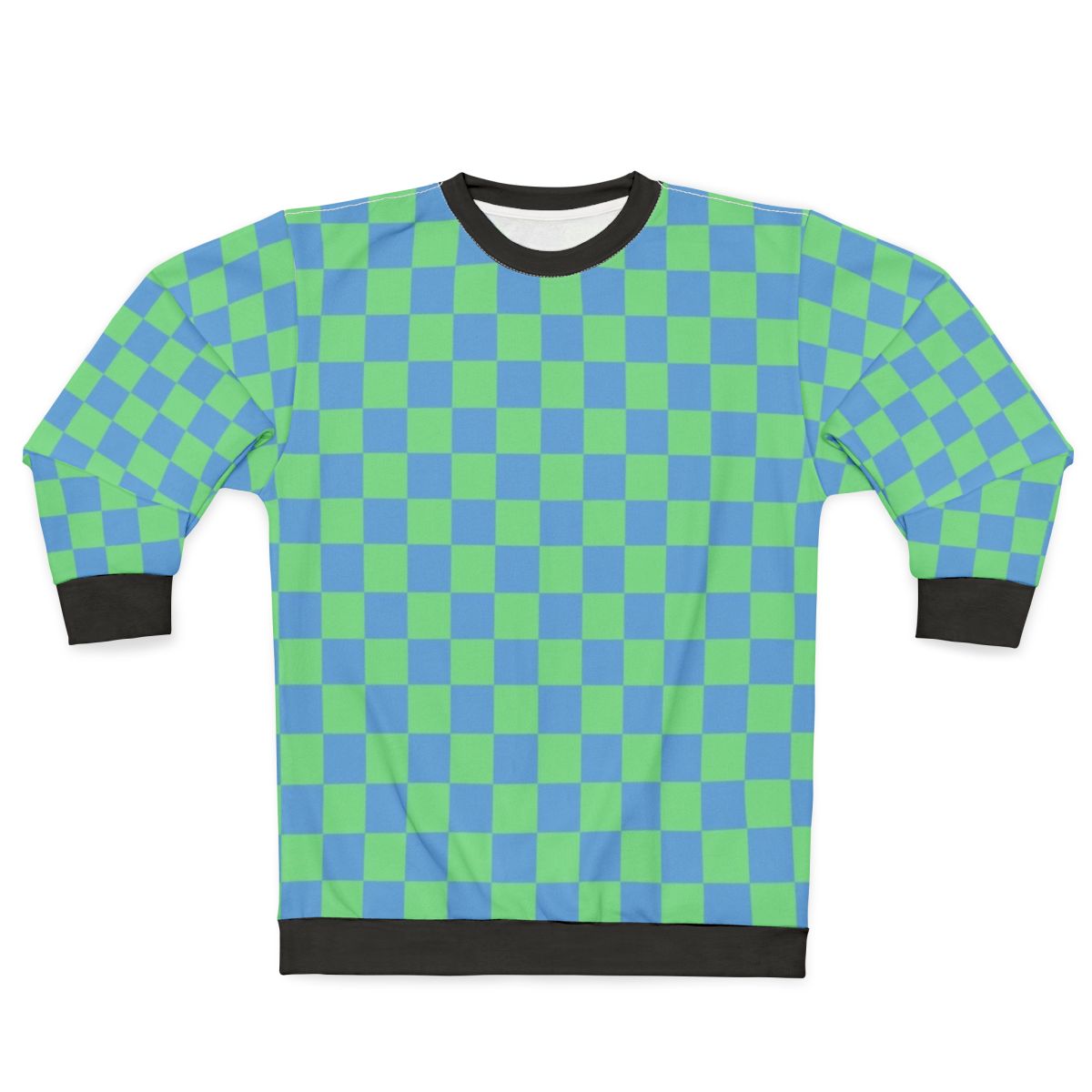 Earthbound Checkerboard Teal and Blue Sweatshirt