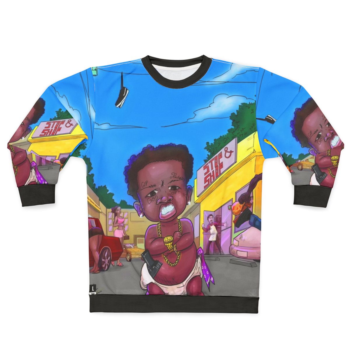 Vintage East Haiti Baby Sweatshirt with Haitian Culture Design