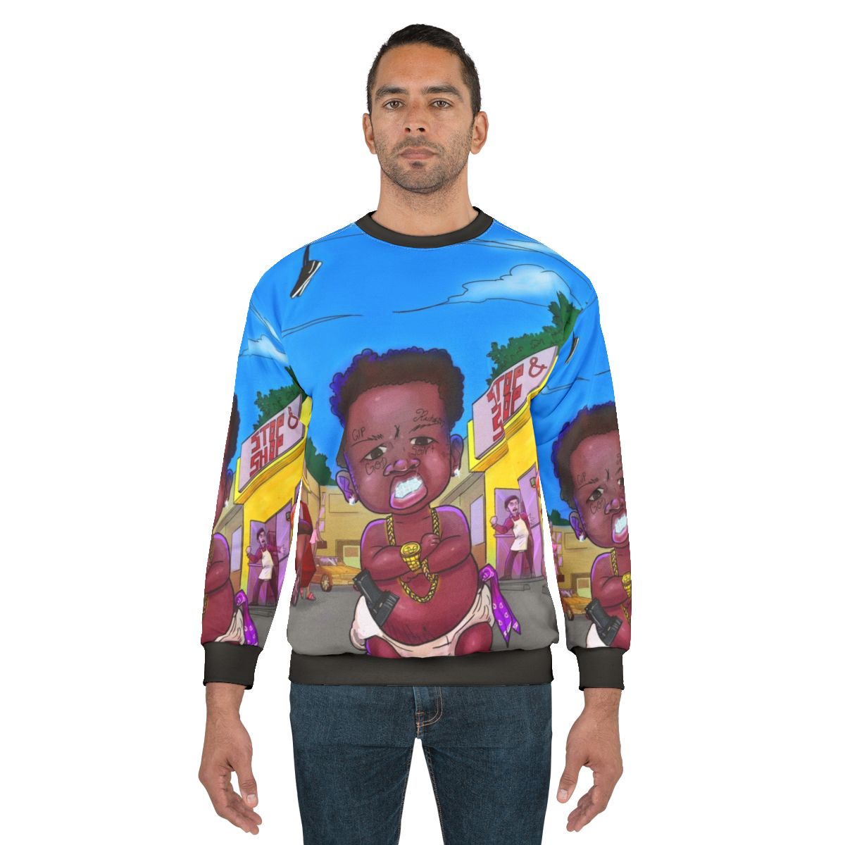 Vintage East Haiti Baby Sweatshirt with Haitian Culture Design