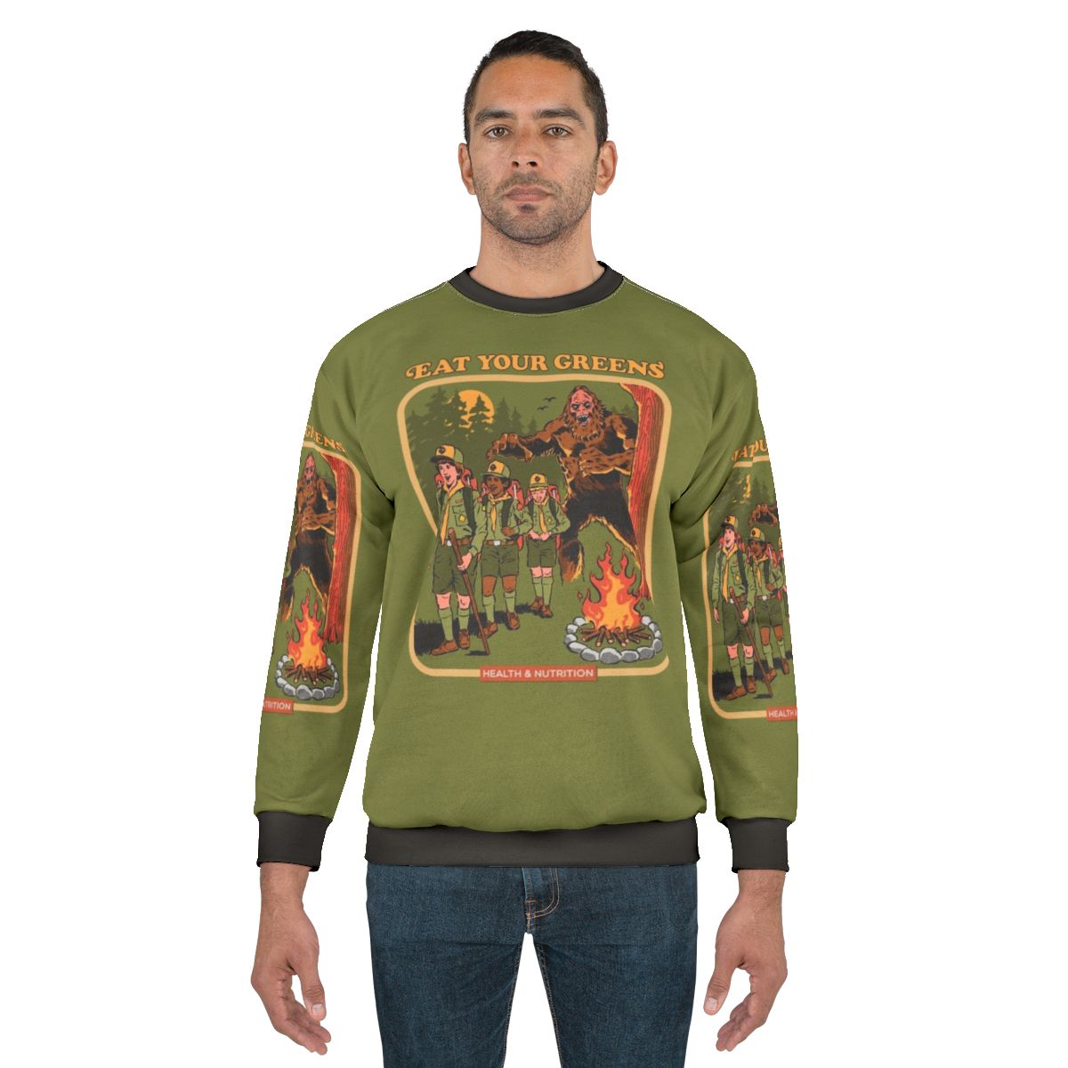 Retro "Eat Your Greens" Bigfoot Sweatshirt