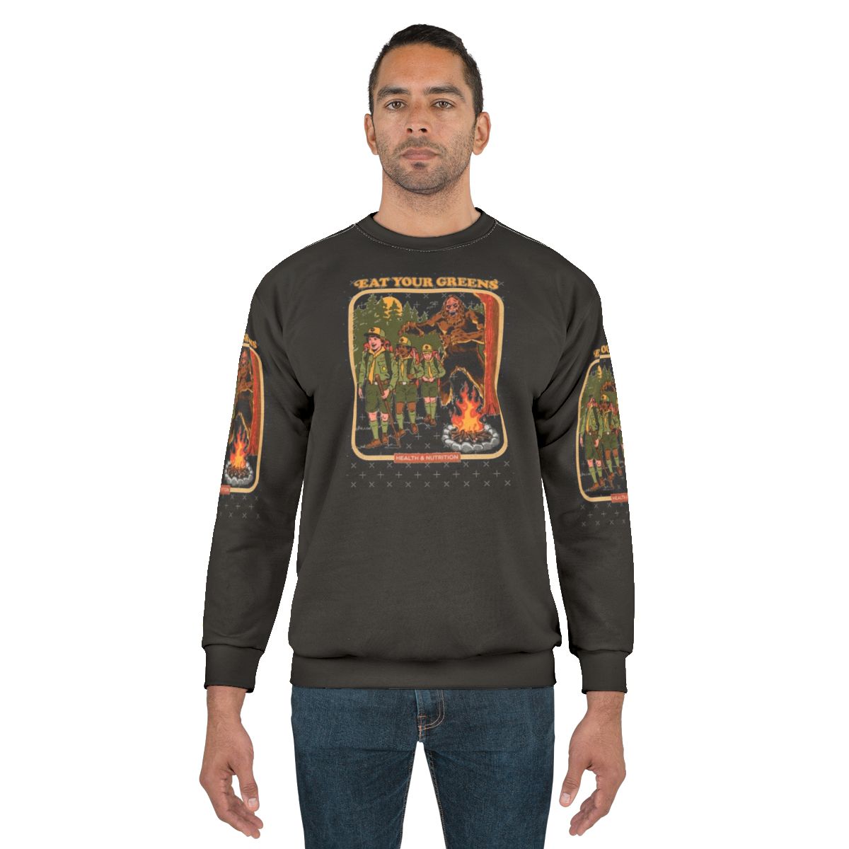 Eat Your Greens organic sweatshirt with vegetable graphic