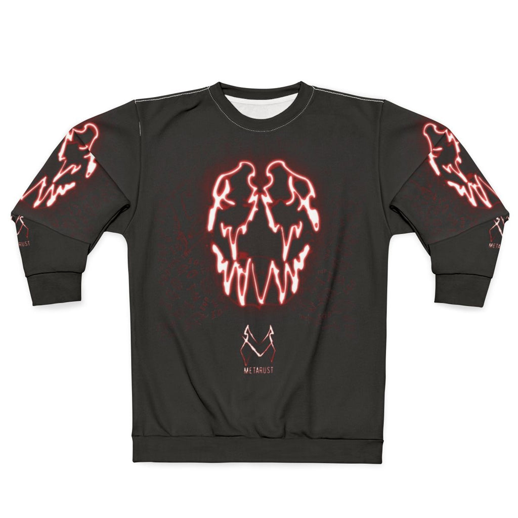 Metarust metal band sweatshirt with grunge design