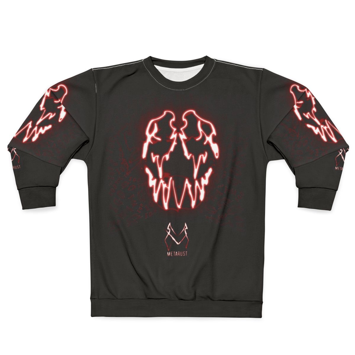 Metarust metal band sweatshirt with grunge design