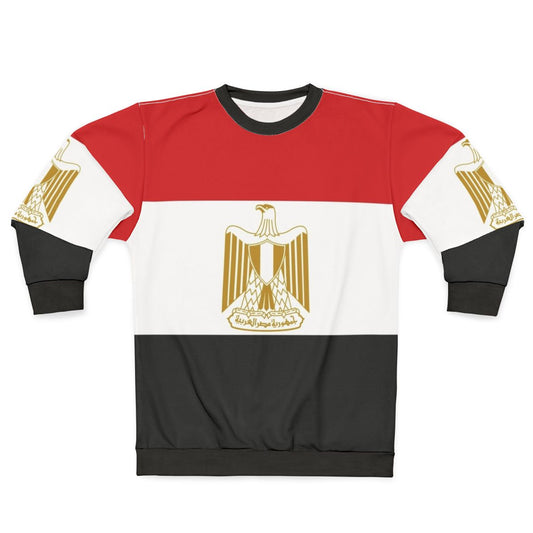 Egypt Flag Sweatshirt with Pyramids and Nile River