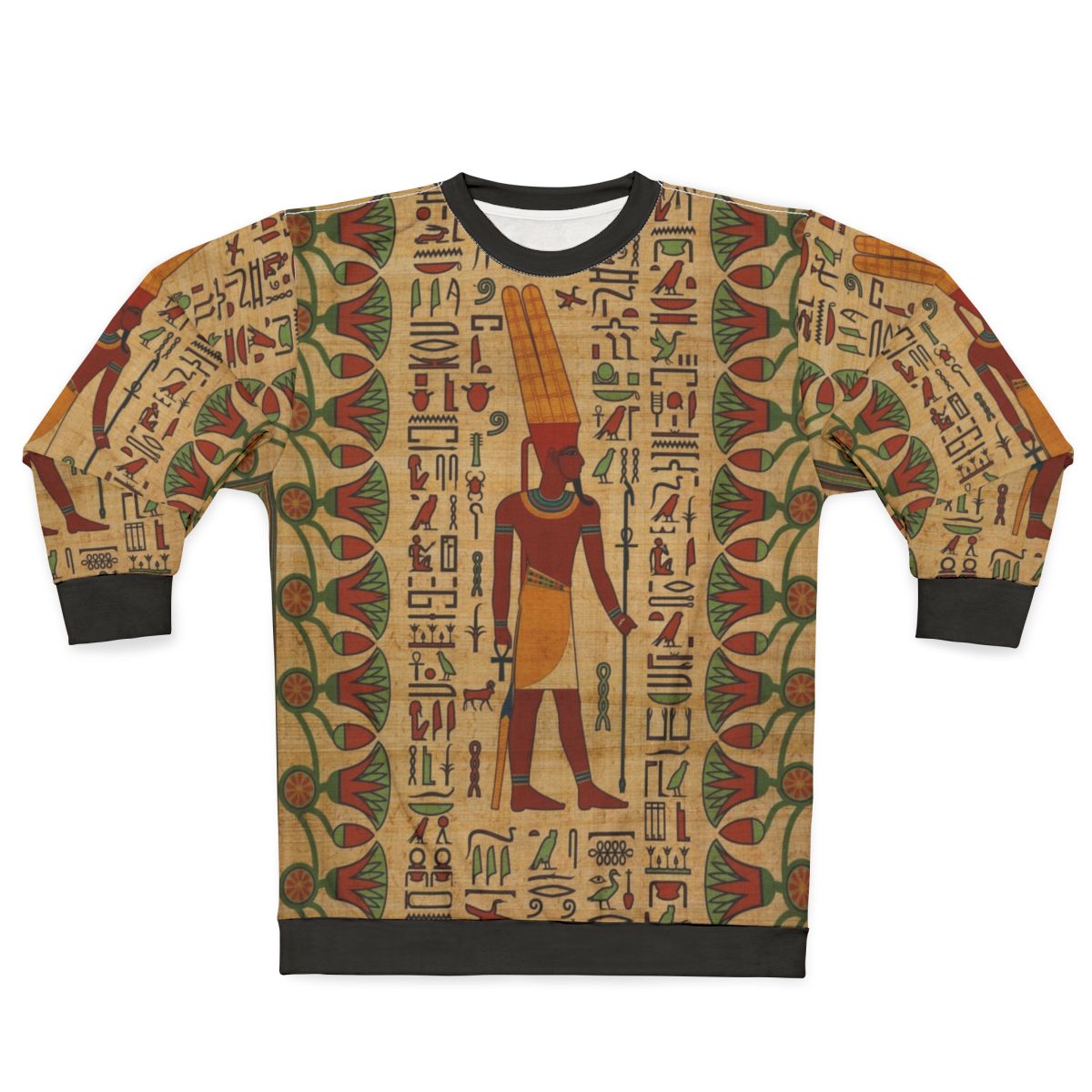 Amun Ra Egyptian Mythology Papyrus Print Sweatshirt